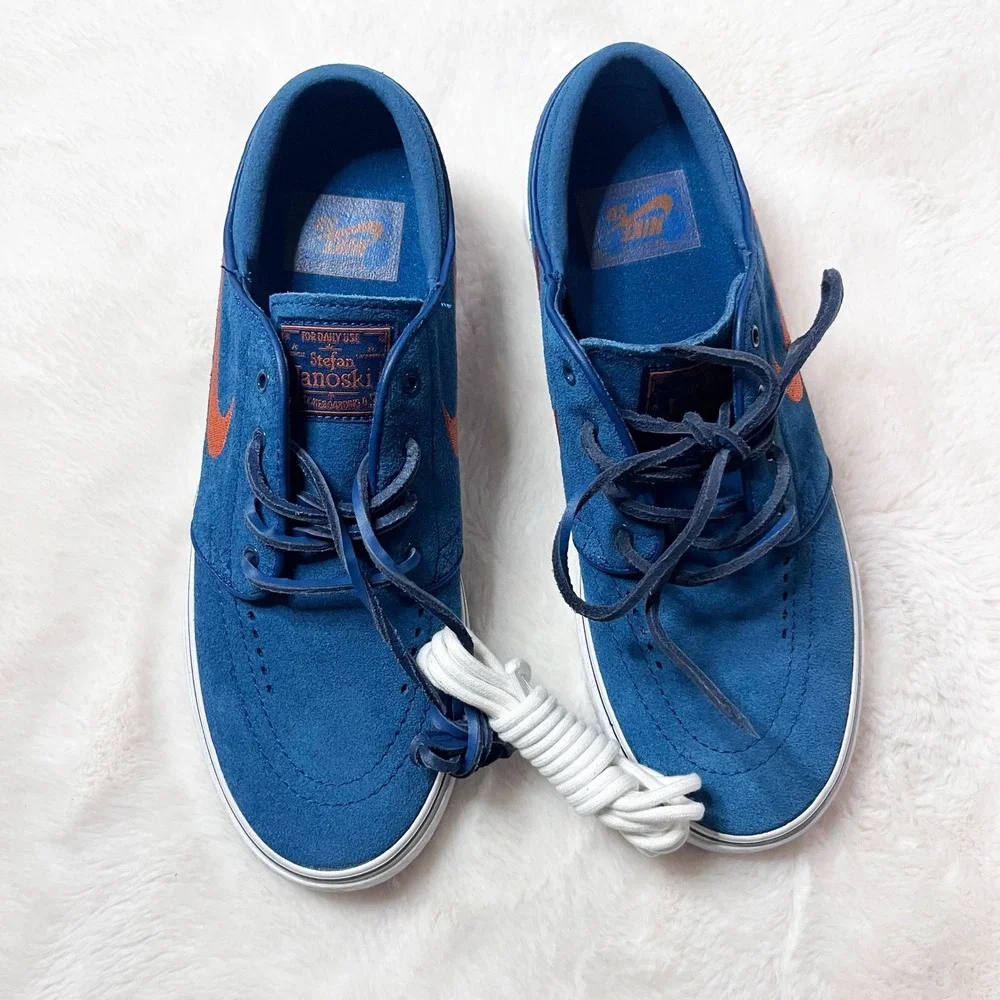 Nike SB Zoom Janoski OG+ Sneakers Blue Force Campfire Orange Size 5.5 NWOT